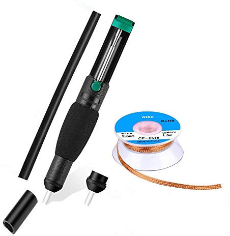 MOGAOPI Entlötpumpe, Lötdocht, Ersatzdüse, Lötsauger, 1 x Lötgeflecht, Entlötdocht, Entlötpumpe, Löt-Entferner-Werkzeug (4-in-1-Kit)