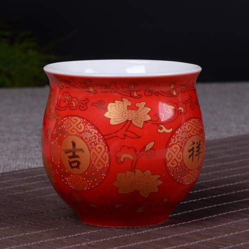 BEZAX Teeset 80ml Chinesischer Stil Keramik Keramik Teeset Teetasse Handbemalte Persönlichkeit Kreative Teetasse Kaffee Wein Tassen Trinkgeschirr Zubehör (Color : 7x6.5cm)