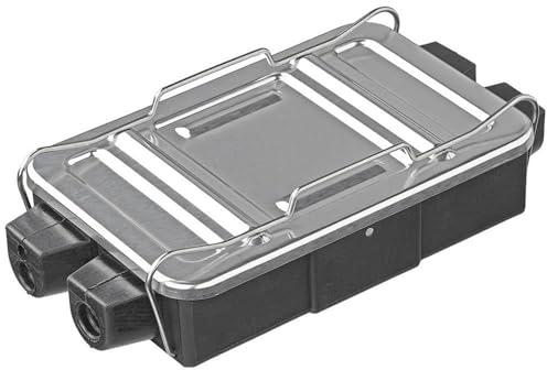 ProPlus Verbindungsdose 8-polig 17,1 x 9,3 x 3,3 cm – Für Anhängerverkabelung und Fahrzeuge – Aluminium-Abdeckplatte – Wasserdicht | Wasserdichte Verbindungsdose mit Alu-Deckel – 17,1 x 9,3 x 3,3 cm – PA-Gehäuse mit Stahlclip