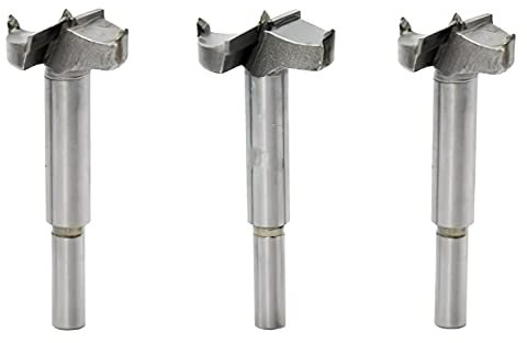 Forstner Lot de forets (20 mm, 21 mm, 22 mm de diamètre) Scie-cloche 7 mm Tige ronde Accessoires de coupe pour charnière contreplaqué bois