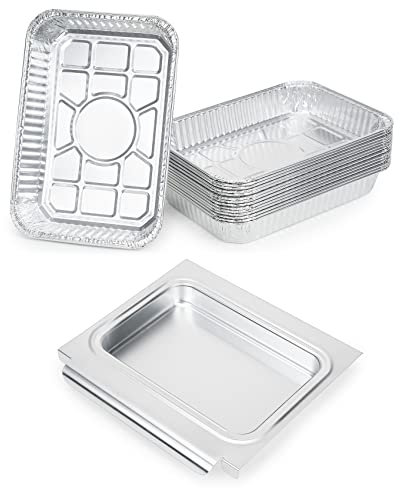 onlyfire Barquette Aluminium, avec 15pcs Plateau Jetable, 25 × 22,7 × 3,2 cm, pour les Barbecues à Gaz Weber Spirit II E210, S210, E220, S220 et Spirit II E310, E320, E330, S310, S320, S330