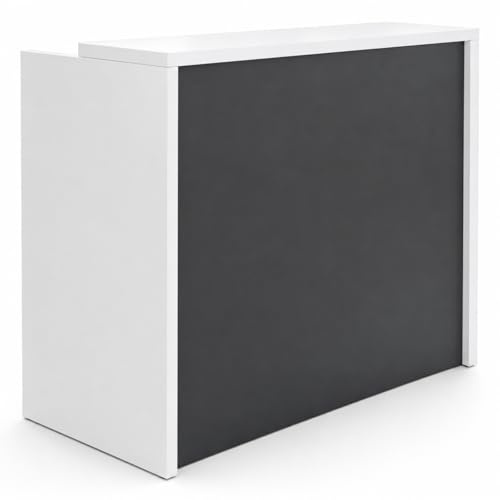 Genérico OFILIKE. Mostrador de Recepción Compact. Mesa Mostrador para Oficina, Tienda y Clínica, Melamina 25mm (Gris Grafito) (80cm Ancho)