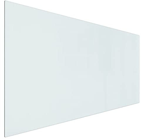 vidaXL Plaque de Verre pour Cheminée Rectangulaire Revêtement de Sol Plancher Plaque de Base de Foyer Protection Contre Etincelles 120x60 cm
