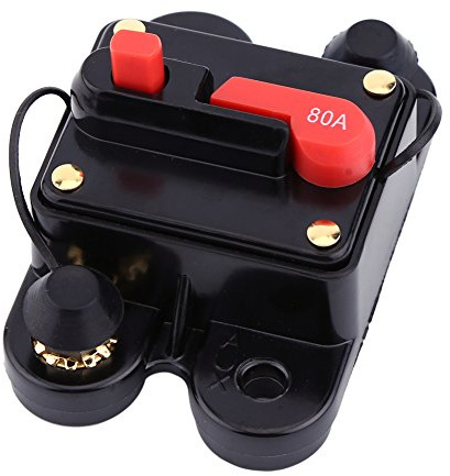 Watris Veiyi Leistungsschalter, DC12-24V kfz Sicherungshalter Schutzschalter, Sicherungsautomat für Auto Marine Boot Bike Stereo Audio 80-300A(80A)