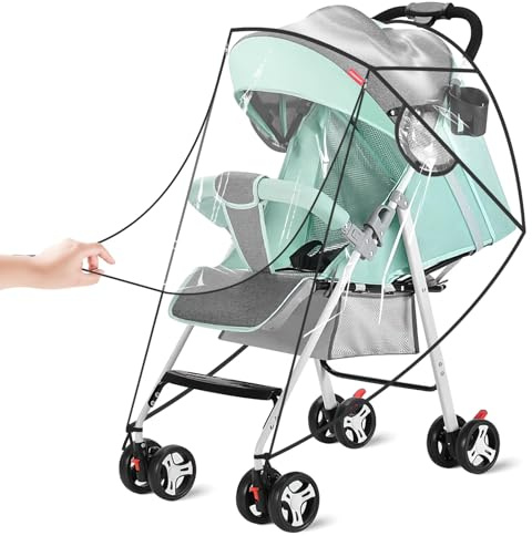 Hysagtek Regenschutz für Kinderwagen, Regenschutz für Kinderwagen Universal, Baby Kinderwagen Regenschutz mit Reißverschluss, Kinderwagen Regenschutz Kinderwagen Regenschutz passend für die meisten