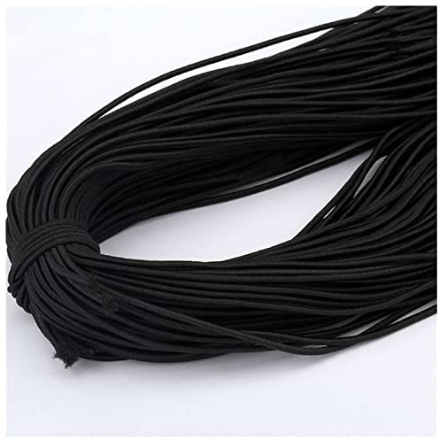 Elastisches Seil 2meter / Bag 1mm / 1,5 mm / 2mm / 2,5 mm / 3mm / 4mm / 5mm Runder Gummiband des elastischen Bandes elastischer Seil DIY. Nähzubehör Seil Elastisch ( Color : Black , Size : 2meters )