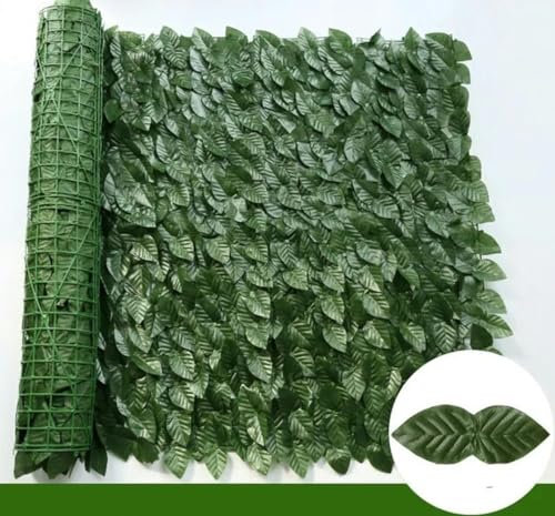 OPica 50 x 200 cm künstliche Efeu-Hecke, grüne Blätter, Zaunelemente, Sichtschutz, Zaun für Zuhause, draußen, Garten, Balkon, Dekoration, 1 x 3 m