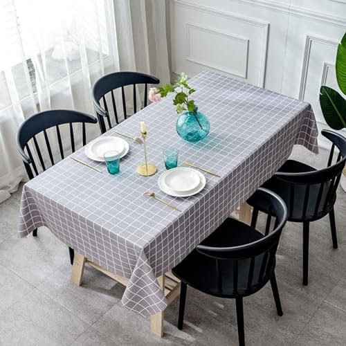 XQSSB Tischdecke Tischwäsche Verschleißfest und Langlebig Lotuseffekt Tischtücher mit Zarten Pastelltönen Grau 90 × 150cm