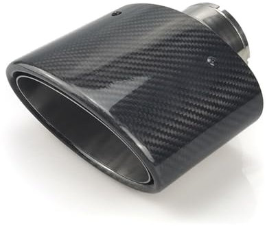Endrohrschalldämpfer 1 Stück Verkauf Oval 150x90mm Kohlefaser Glänzend Auspuffblende Für Auto Rohrdekoration Modifizieren Universal Auspuffendrohr (Color : Inlet 63mm)