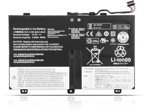 K KYUER 56Wh 00HW000 00HW001 Batterie pour Lenovo ThinkPad Yoga 14 S3 Yoga 14 Convertible 14-inch Ultrabook Series Type 20DM 20DN 20DM003TGE 20DM003S++ SB10F46438 SB10F46439 4ICP7/52/76 4ICP7/51/79