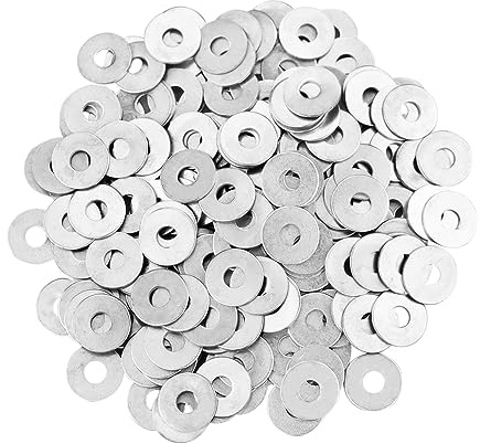 200 rondelle M5, rondelle per viti, rondelle piatte Penny m5 x 15 mm, rondelle piatte di riparazione, grandi rondelle in metallo, rondelle rotonde cromate semplici, rondelle in acciaio inossidabile,