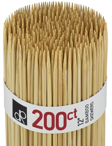 DecorRack 400 Bambusspieße 30 cm – Extra Stabile Holzspieße für Kebabs, Grillen & Fingerfood – Robuste Holzstäbchen zum Basteln – Ideal als Marshmallow & Stockbrot Spieße für Lagerfeuer