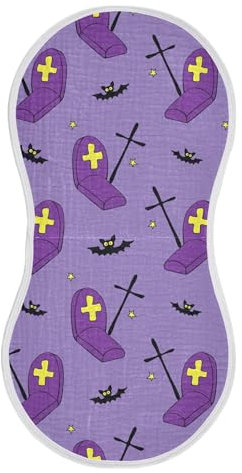 Sevdomey Halloween Graves Baby Burp Cloths for Newborn Baby Boys and Girls, Soft Absorbent Cotton Muslin Burp Clothes Set