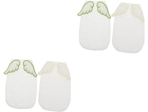RORPOIR 4stücke Absorbierende Babyhandtücher Aus Baumwolle Multi-lagige Atmungsaktive Saugtücher Mit Engelchen-flügel-design Für Neugeborene Und Kleinkinder Zum Spielen Für