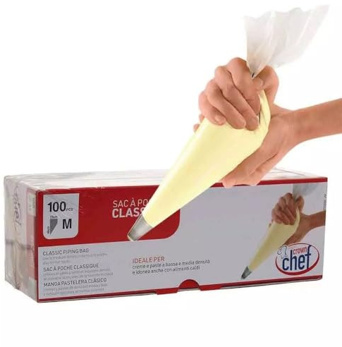 Generico 100 pezzi sac a poche USA e Getta | VARIE MISURE | Sacca a Poche Trasparente monouso per Torta, Decorazione Torta sacapoche professionali (Medio 46x23cm)