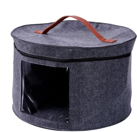 Pop Up Hutschachtel - Hut Reise-Aufbewahrungsbox, Runde Hut-Aufbewahrungstasche Mit Deckel | Runder Hutschachtelbehälter, Aufbewahrung Für Stofftiere | Reise-Hutboxen Für Damen & Herren Schwarz