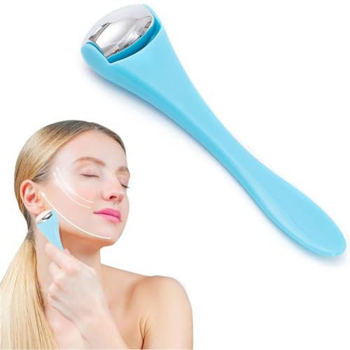 SGERUFZ 2-in-1 Ice Roller Viso e Massaggiatore Occhi per Ridurre Gonfiori, Borse sotto gli Occhi, Dolori Muscolari e Migliorare la Circolazione, Rullo Massaggio Viso per Pelle Più Luminosa e Soda