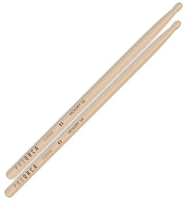 PROORCA Baguettes de Batterie 5A – Paire Professionnelle en Bois d’Hickory, Équilibrage Parfait, Poignée Confortable