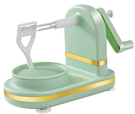 BESTOYARD Pelador De Frutas Manual Multifuncional Manivela, Base Antideslizante, Color Verde Claro, Herramienta De Cocina Para Pelar Frutas y Verduras Casa
