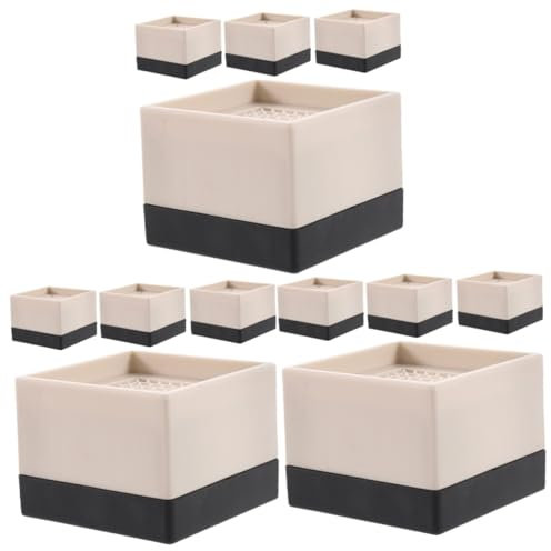 Amosfun 12pcs Furniture Risers for Desk Bed Legs Sturdy Bed Lifters Extra Storage Space