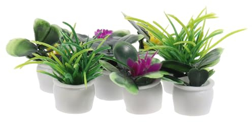 Toyvian 8pezzi Mini Pianta in Vaso Fiori Per Casa Delle Bambole Piante Artificiali in Miniatura Accessori Per Giardino Casa Delle Bambole in Vaso