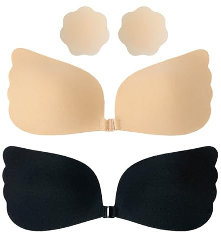 SSKHE 4PCS Adhésif Soutien-Gorge Grande Poitrine pour Femmes,Collant pour Mariage,Vêtements de Bureau,Feuilles de Fleurs de Silicone Antidérapantes