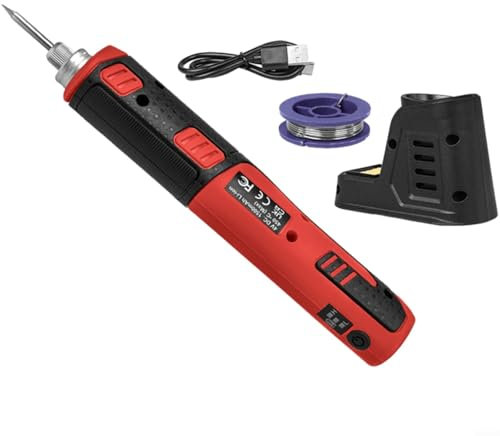 Electric Soldering Iron Cordless Tin Welder USB Charging 1500mAh Lithium Battery Fast Heating 450℃ Welding Tool with Light for DIY Electronics Repair