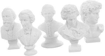 Amosfun 5stücke Teiliges Mini Musiker Skulpturen Aus Resin Griechische Bustendekoration Für Puppenhaus David Kreative Wohnaccessoires Figuren