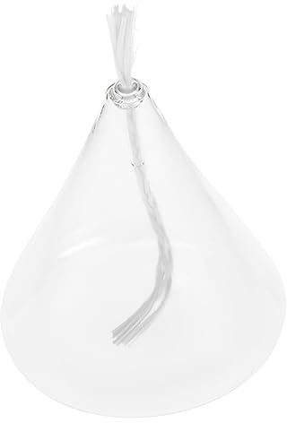 Gatuida Lámpara De Queroseno Delicada De Vidrio 9x11 Cm para Escritorio, Diseño Moderno Sin Humo, Decoración Minimalista Nórdica para Hogar y Templo, Pieza Única