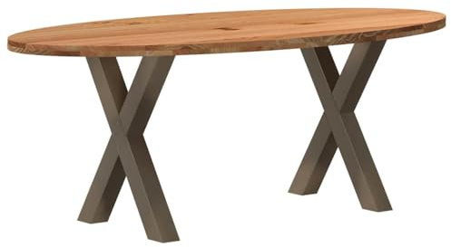 vidaXL Esstisch Hellbraun 200x100x74 cm Massivholz Eiche Oval, Küchentisch, Restauranttisch, Tisch Restaurant, Esszimmertisch, Bistrotisch