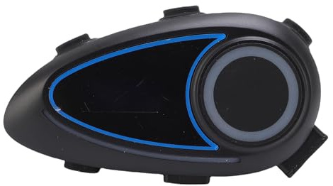 Yanmis Auriculares Bluetooth de Casco de Motocicleta, System de Comunicación de Intercomunicador de Casco con Altavoces de 40 Mm de 40 H Batería IPX6 para Hombres Mujeres Jinetes