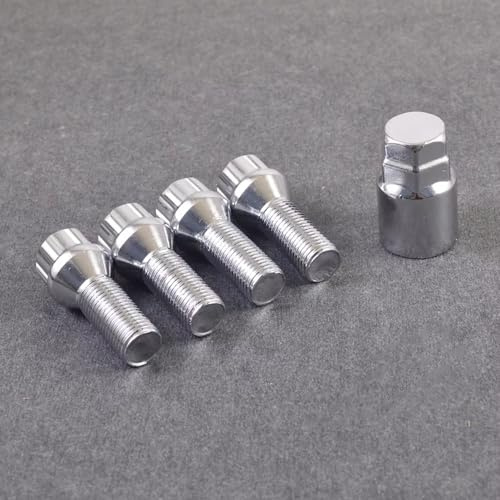 Compatible Avec VW 4 Pièces Sièges Coniques M14X1.5 Boulons De Verrouillage De Roue De Voiture Écrous De Roue Avec Adaptateur Boulons De Roue En Acier Boulons De Roue Écrous Vis Boulons de Roue