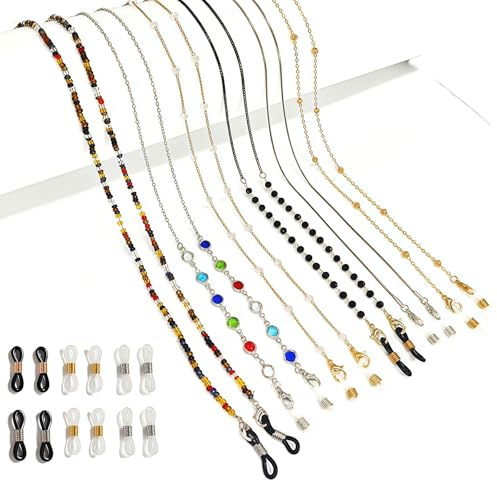 Ruispeed Brillenkette für Damen Brillenband Brillenhalter um den Hals Perlenbrillenkette für Damen