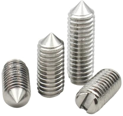 Vis sans tête à pointe conique, 10 pièces M4 M5 M6 DIN553 A2-70 304 en acier inoxydable, filetage machine, vis sans tête à pointe conique(4mm,M4)
