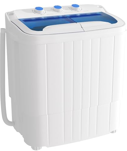 Greenvelly - Lavadora portátil de 16 libras, lavadora y secadora compacta, lavadora semiautomática de doble tina para dormitorios, apartamentos, caravanas (azul)