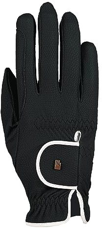 Roeckl Sports 3301336 - Guanti sportivi Lona, antiscivolo, Unisex, Schwarz/weiß