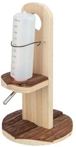 TRIXIE Tränkenhalter - freistehend - einfache Montage - ideal für Nager und Kleintiere - naturbelassenes Rindenholz - ø 18 x 30 cm - 62126