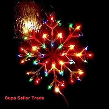 Christmas Window Multicolour Snowflake Indoor Use Light Up Xmas Light 37 x 37cm