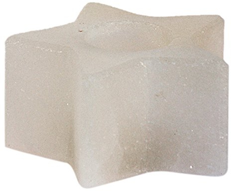 HIMALAYA SALT DREAMS - Salzkristall Teelichthalter STERN, White Line aus Punjab / Pakistan