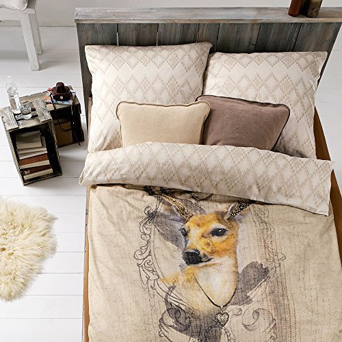 Ibena Biancheria da letto in raso makò, double-face 5737-300, 140 x 200 cm + 70 x 90 cm