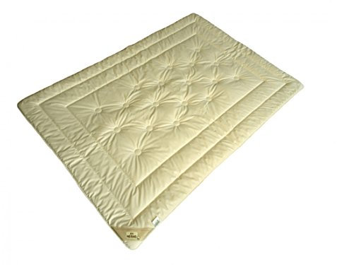 Leicht Steppbett Bettdecke Merino Garanta - Größe 135 x 200 cm - reine Schurwolle kontrolliert biologischer Tierhaltung