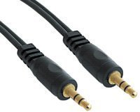 World of Data - 3.5mm Jack Cable - / 24k Gold Plated/Audio/Stereo/Male to Male / 5m Length/BLACK Coloured
