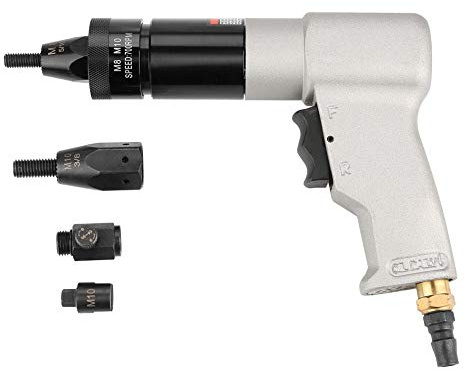 Air Riveter, Self-locking Pneumatic Riveting Gun Pull Nut Automatic Air Riveter Nut Gun Tool 1/4 90PSI for Metal Plate Pipe M8/M10