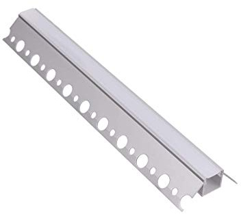 2m LED Eck Trockenbauprofil Alu Profil Trockenbau Einputz EINBAU-T (270) für Led Streifen inkl. Abdeckung (2m + Abdeckung klar)