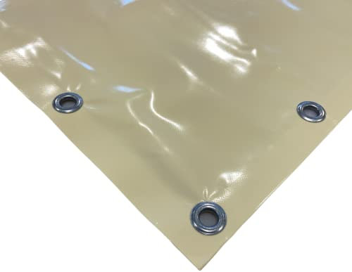 TENDAGGIMANIA Telone Occhiellato impermeabile per esterno - Telo pvc 650 gr per coperture barca camion pergolato copri camper copri legna - Telo impermeabile esterno Misure 3X3, AVORIO 226