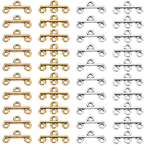 ARTIBETTER 40Pcs Jewelry Making Clasps Necklace Bracelet Connectors Multi-Strand Alloy Clasps for DIY Craft Projects Beading Supplies