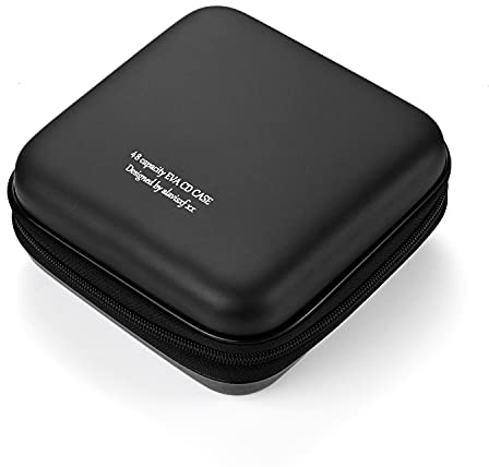 LIOVODE DVD-fodral, 48 kapacitet EVA CD-fodral hållare förvaring organisatör bärbar skyddande DVD-skiva plånbok hållare för bil (48 kapacitet, svart48)
