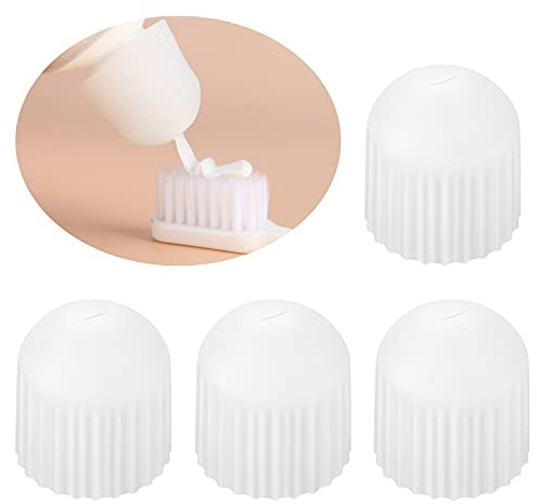 UDQYQ Toothpaste Cap,Self-Closing Toothpaste Cap Pump Dispenser Squeezer for Kids&Adults,No Waste Cap No Mess Toothpaste Dispenser，Toothpaste Saver. (4)