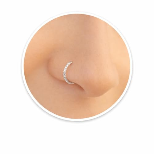 Silberner Nasenring - dünn 20G 7mm Ring - 925 Silber Piercing Schmuck Nasenpiercing