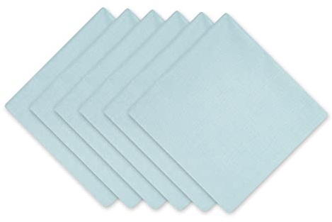 DII Solid Napkin Set Collection, 20x20, Robin's Egg Blue, 6 Piece